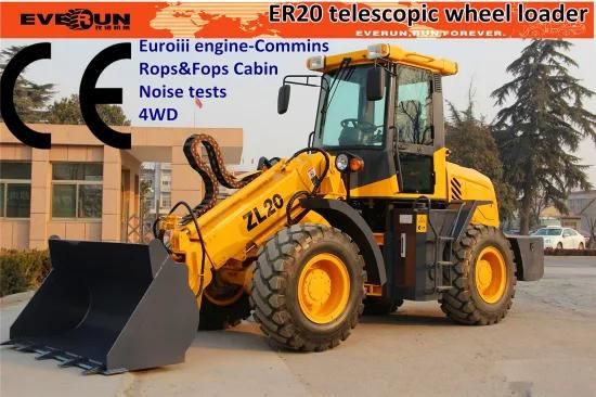 CE Approved Telescopic Wheel Loader with Rops&Fops Cabin