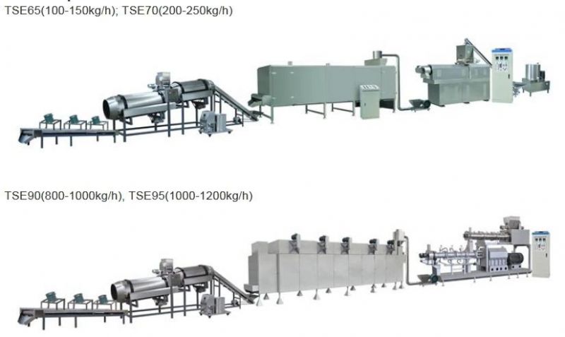 Electric Fish Food Machine Twin Screw Floating Pellets Extruder Production Fish Feed Line