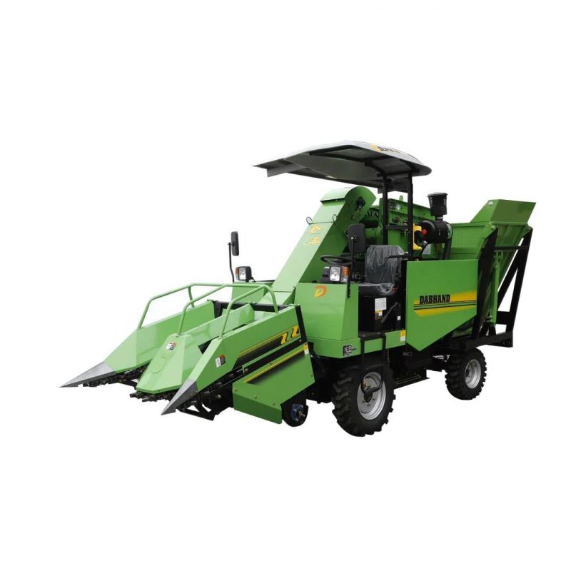 2 Lanes Farming Using 2 Rows Self Propelled Wheel Corn Combined Harvester