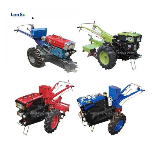 12HP China Mini Hand Walking Tractor Farm Agricultural Machinery Tractor Popular in South ...