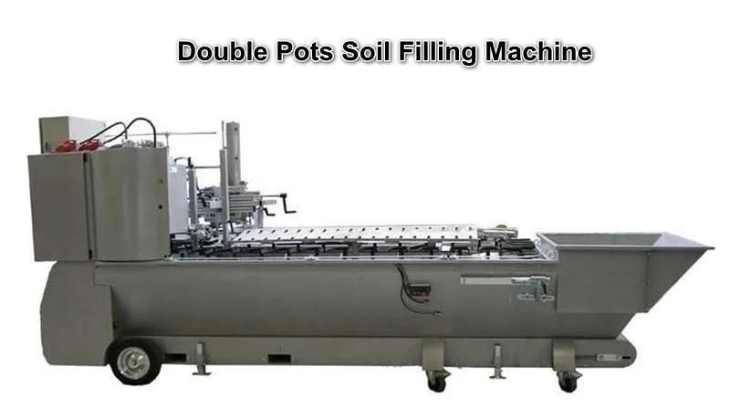 Automatic Flower Pot Soil Filling and Potting Machine for 6-20cm Pot with Speed Over 4000 Per Hour Double Version