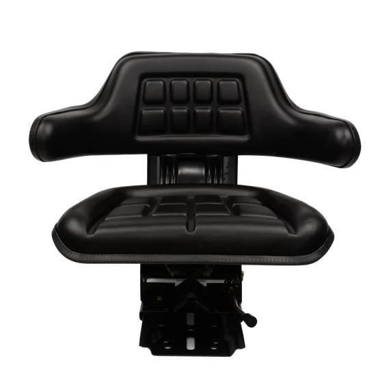 Black Tractor Seat with Adjustable Suspension