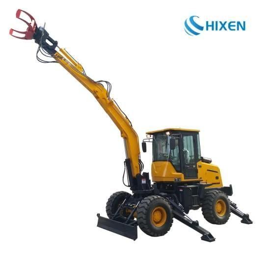 Forestry Machine 3.0ton Wheel Excavator with Log Grapple