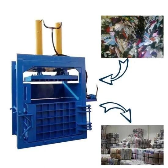 Electric Vertical Hydraulic Cotton Baler Textile Cloth Recycling Bailing Machine/Hydraulic ...