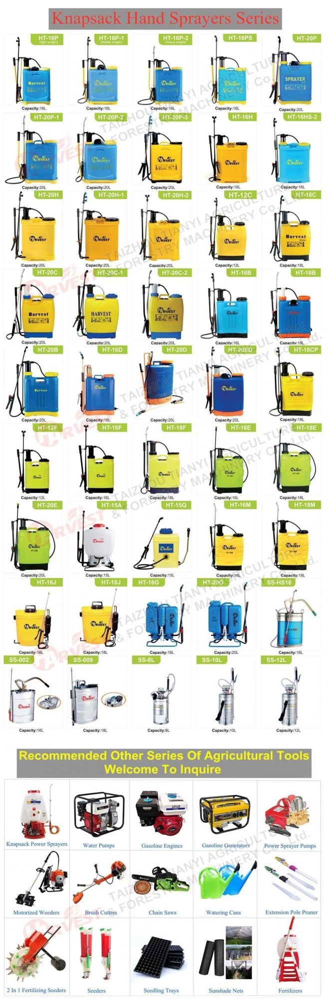 Agrochemical Disinfection Sterilization Backpack Garden Agricultural Farm Knapsack Battery Electric Hand Manual Sprayer (HT-16P-2)