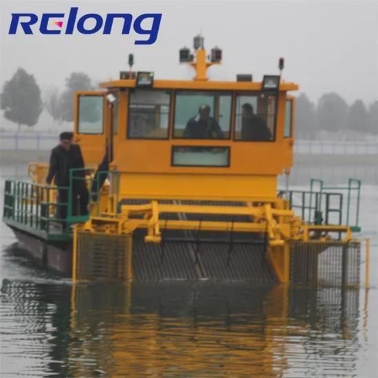 Automatic Aquatic Weed Reed Cutting Harvester Water Hyacinth Harvesting Machine Trash ...