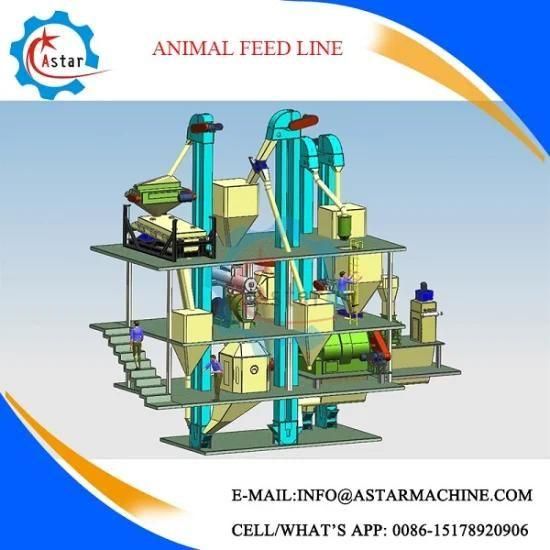 Chicken Poultry Cattle Livestock Complete Animal Feed Pellet Making Production Line for ...