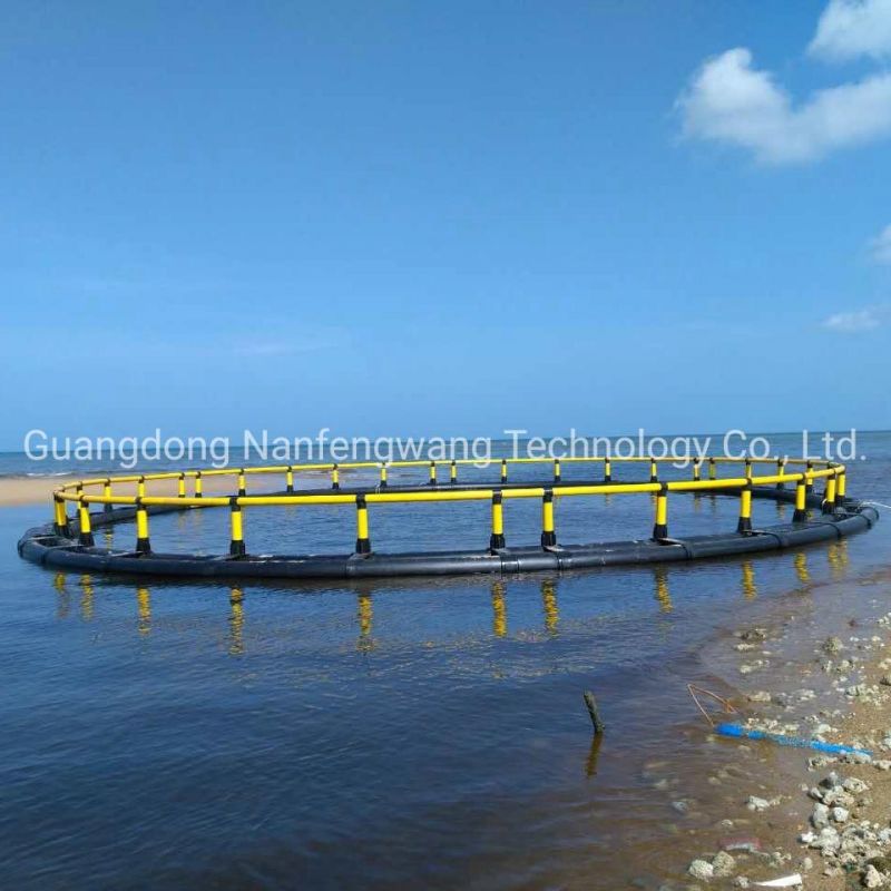 2021 New HDPE Round Floating Fish Cage Fish Farming Cage Aquaculture Farm Cage for Breeding Tilapia Fish with Bracket