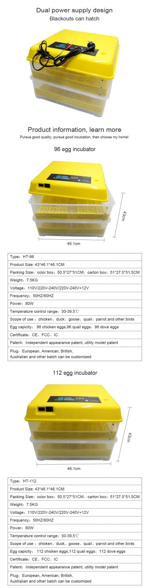 2020 Highly Efficient Mini Egg Incubator with Ce Approved