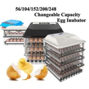 Full Automatic Poultry Chicken Egg Incubator with LED Efficient Egg Testing Function for ...