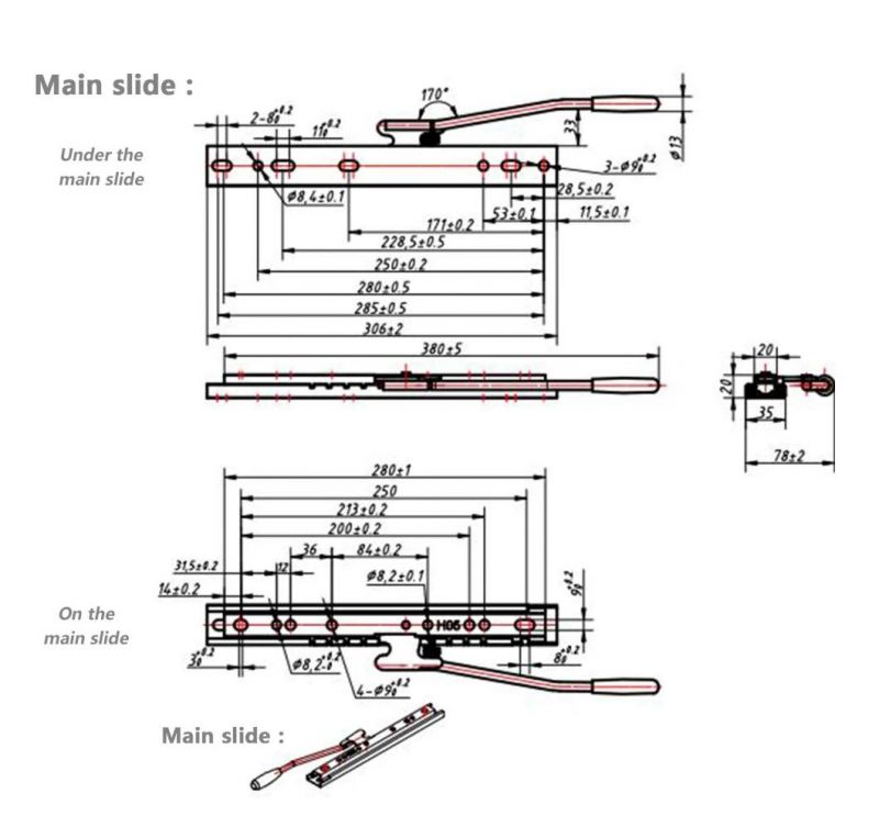 Auto Parts Universal Car Seat Slide Rail