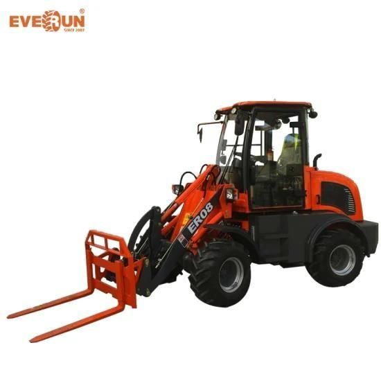Everun Er08 Mini Loader with Air Seat and Tyre Chain for Sale