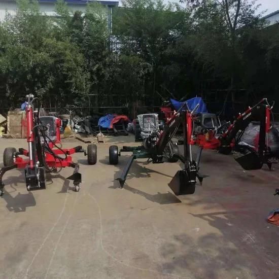 Mini 5-15 HP Petrol Engine 140 Degree Swing Angle Excavator Backhoe with Transport Casters