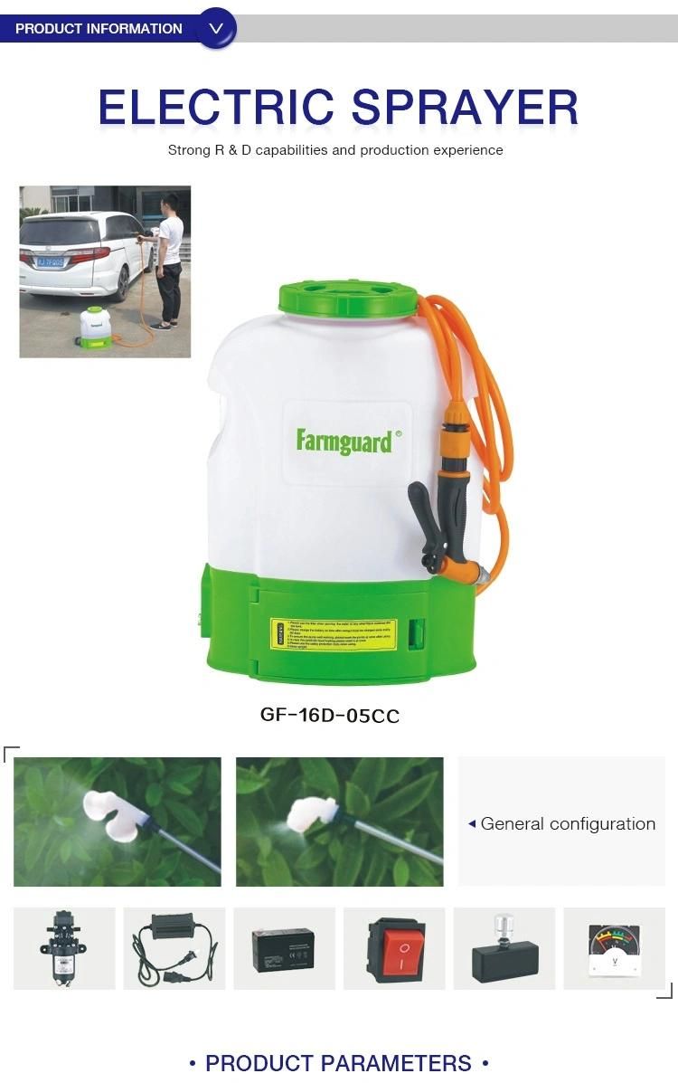 16 Liter Agriculture Spray Machine Knapsack Battery Sprayercar Wash Sprayer