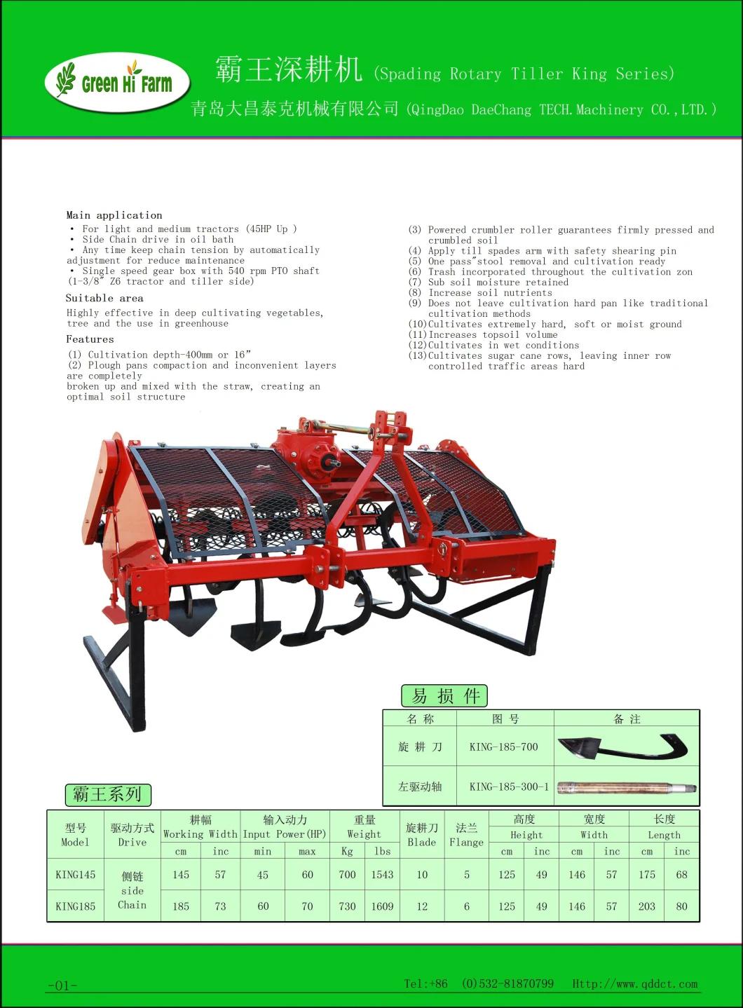 OEM/ODM Farm Machinery Cultivator Gearbox Driven Deep Rotary Tiller, Rotovator, Cultivator