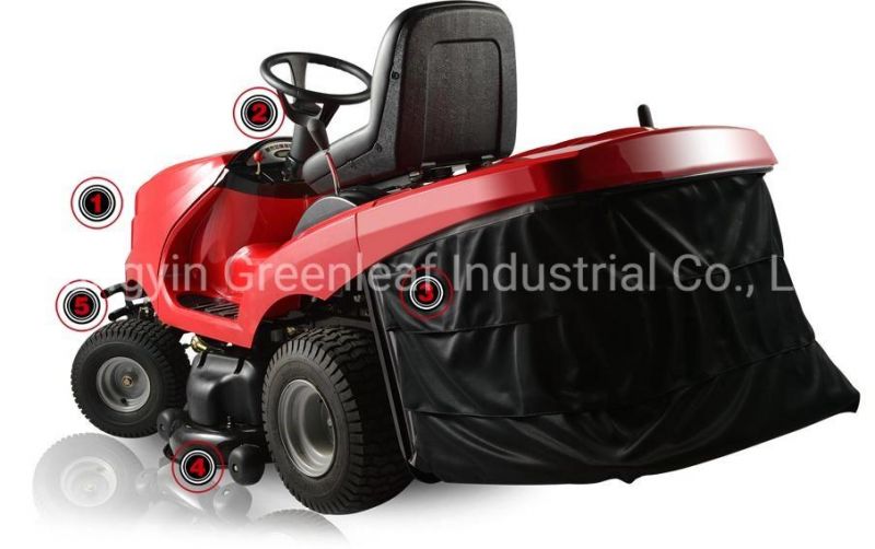 Riding on John Deere Lawn Mower Tractor with Grass Catcher