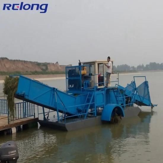 Water Weed Harvester Floating Garbage Cleaning Work Moving Boat