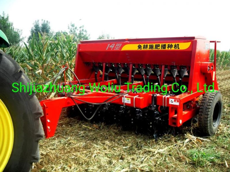 Hot Sale of 14 Rows No-Tillage Wheat Seeder, Oats, Barley, Rape Seeder with Fertilizing Device