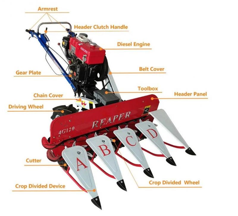 Cheap Agriculture Rice Combine Harvester Mini Rice Paddy Cutting Harvester Machine for Sale in Philippines