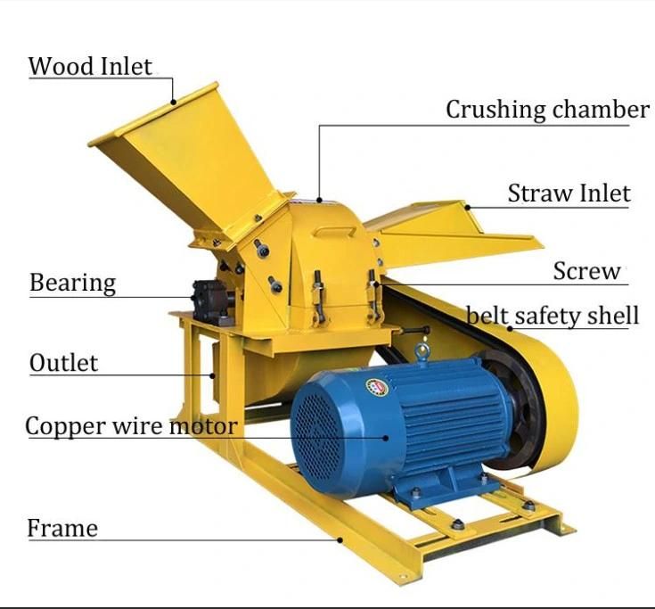 Berno Manufacturer Professional Wood Branch Log Sawdust Chipper Machine