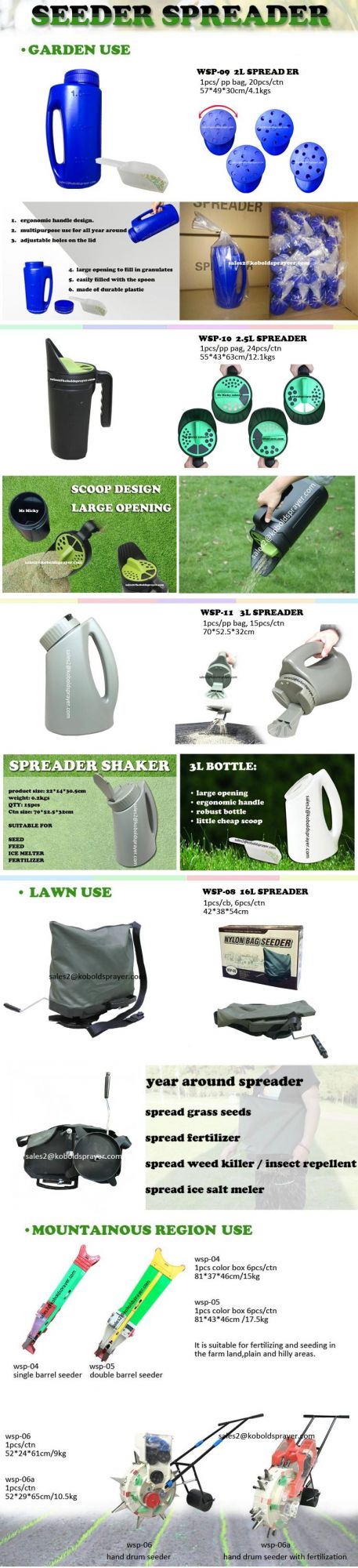 Garden Lawn Care 2.5L Hand Shaker Fertilizer Spreader Ice Melting Salt Spreader Insect Repellent Seeder