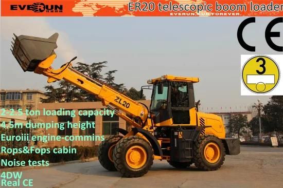 CE Small Telescopic Forklift Loader with Perkins Engine Er20