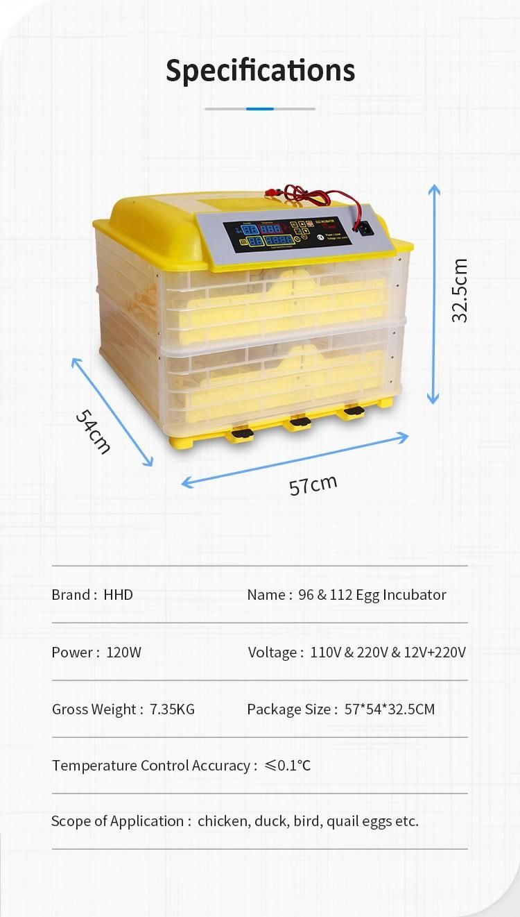 Hhd DC 12V 96 Chicken Egg Incubator in Zimbabwe for Sale