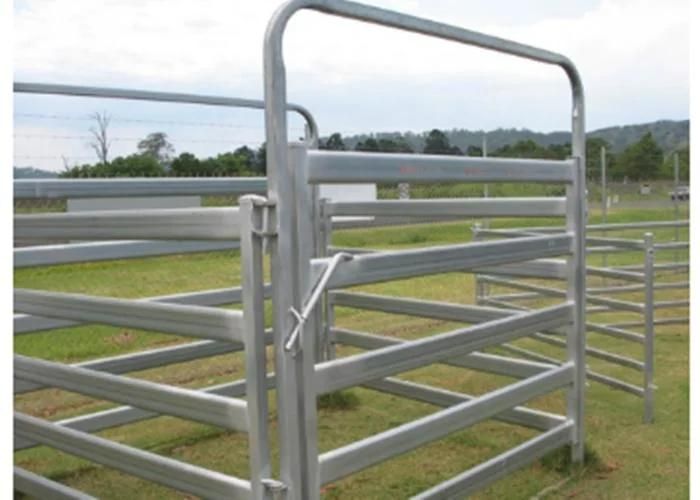 High Quality Square Post 6 Rails Portable Cattle Bar Rail Panels