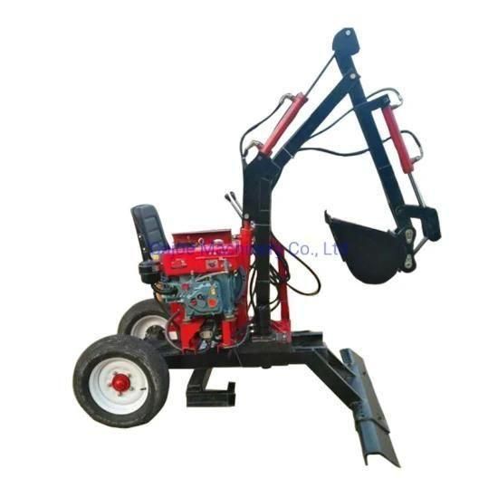 Small Garden Tractor Loader Timber Crane About 600kg/850kg Wheeled Excavator 360&deg; ...