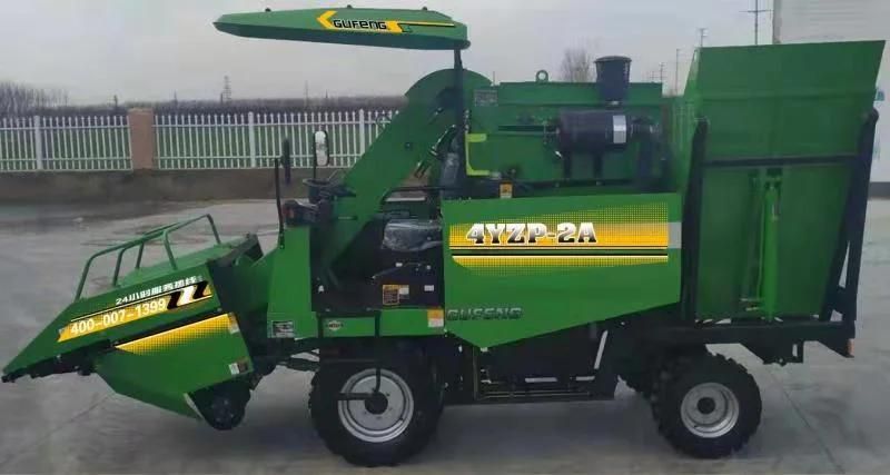 4yzp-2 Farming Using 2 Rows Self Propelled Wheel Corn Harvester with Cab