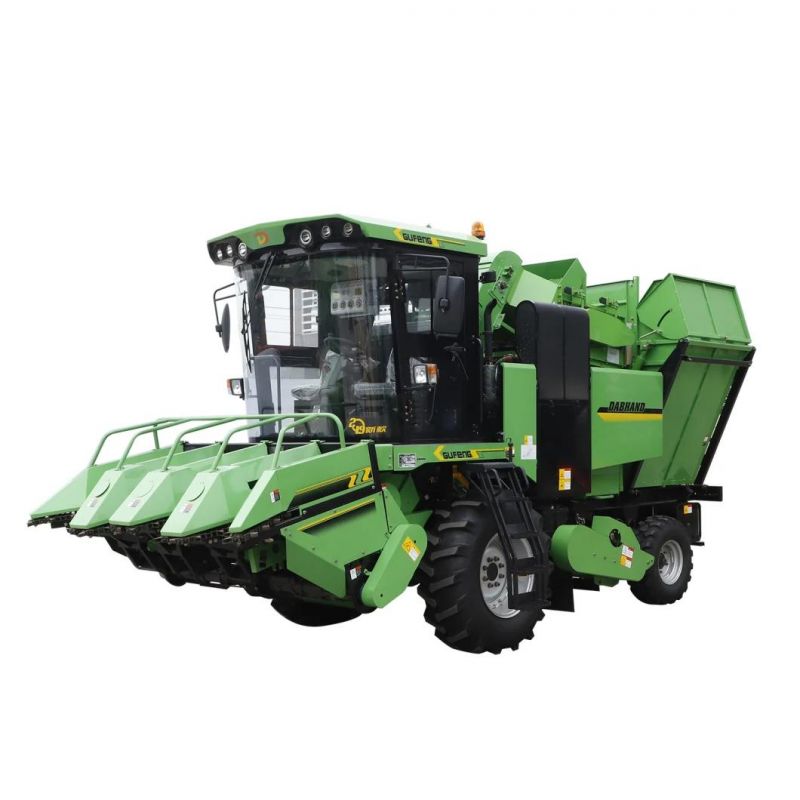 4yzp-4L Farming Using 4 Rows Self Propelled Wheel Corn Harvester with Cab