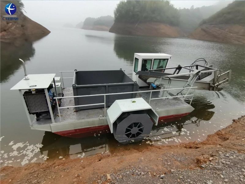 Aquatic Weed Harvester Water Pontoon Boat for Lake Cleaning Works