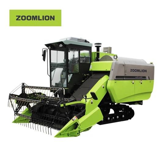 Great Re-Threshing Effect Four Cylinders Green Combined Harvester for Rice