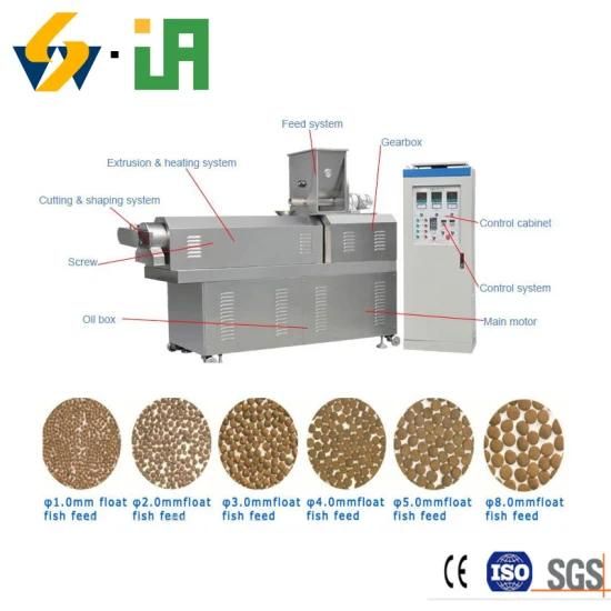 Stainless Steel Twin Screw Extruder Dry Floating Fish Feed Machine Sinking Fish Feed ...