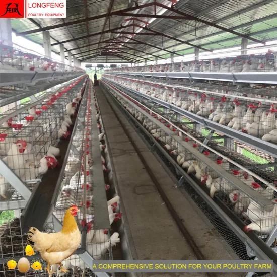 Longfeng Large Scale Poultry Farming Density Hopper Trolley Cart Layer Cage with High ...