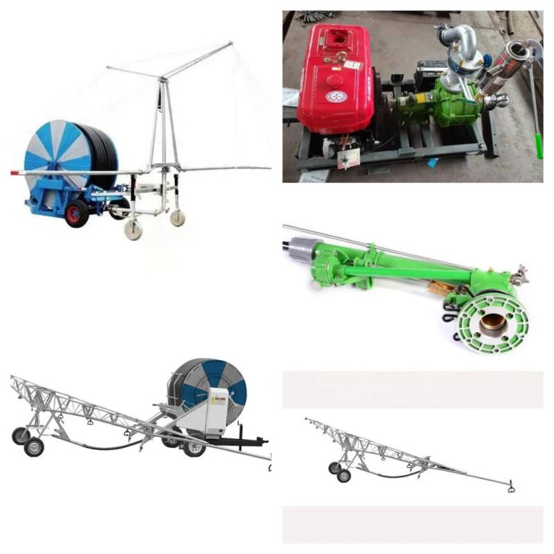 Agriculture Water Turbine Hose Reel Sprinkler Travelling Irrigation Machine with Boom