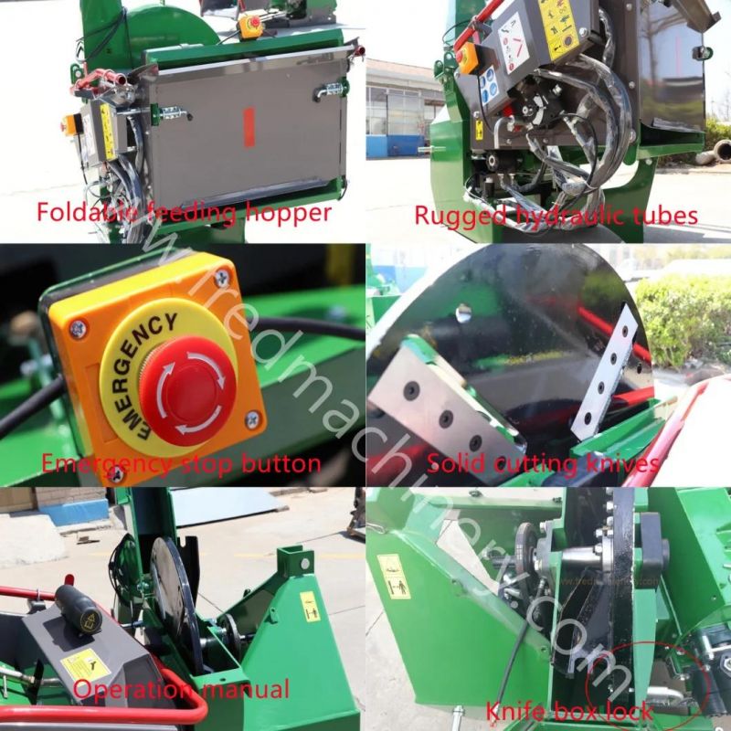 Tractor Pto Attachment Wood Cutting Machine Hydraulic in-Feeding System 7 Inches Chipper